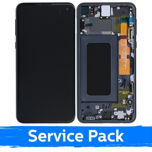 LCD Displejs Saderīgs ar Samsung G970 S10e Ar Frame / Prism Melns / (Service Pack)