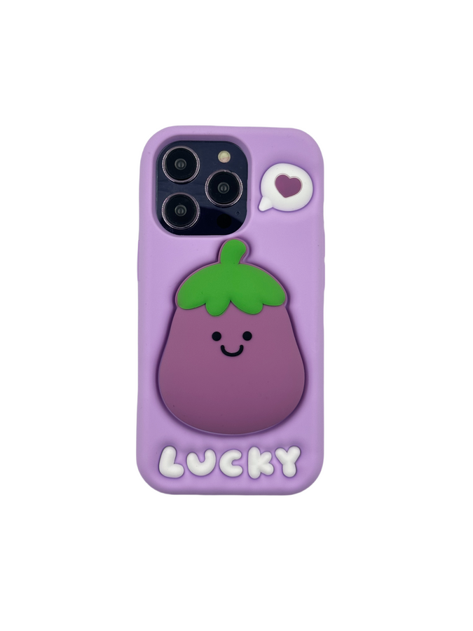 Maciņš 3D EGGPLANT AR TURĒTĀJU IPHONE 15 PRO
