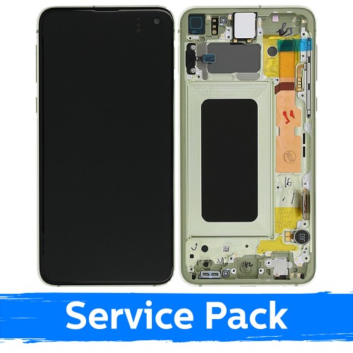 LCD Displejs Saderīgs ar Samsung G970 S10e Ar Frame / Dzeltens / (Service Pack)