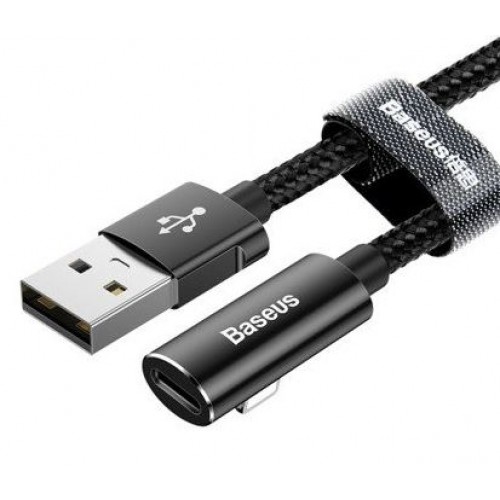 USB Kabelis Baseus "Rythm" Melns "Lightning" 120cm / 90'' corner + "Lightning" connector