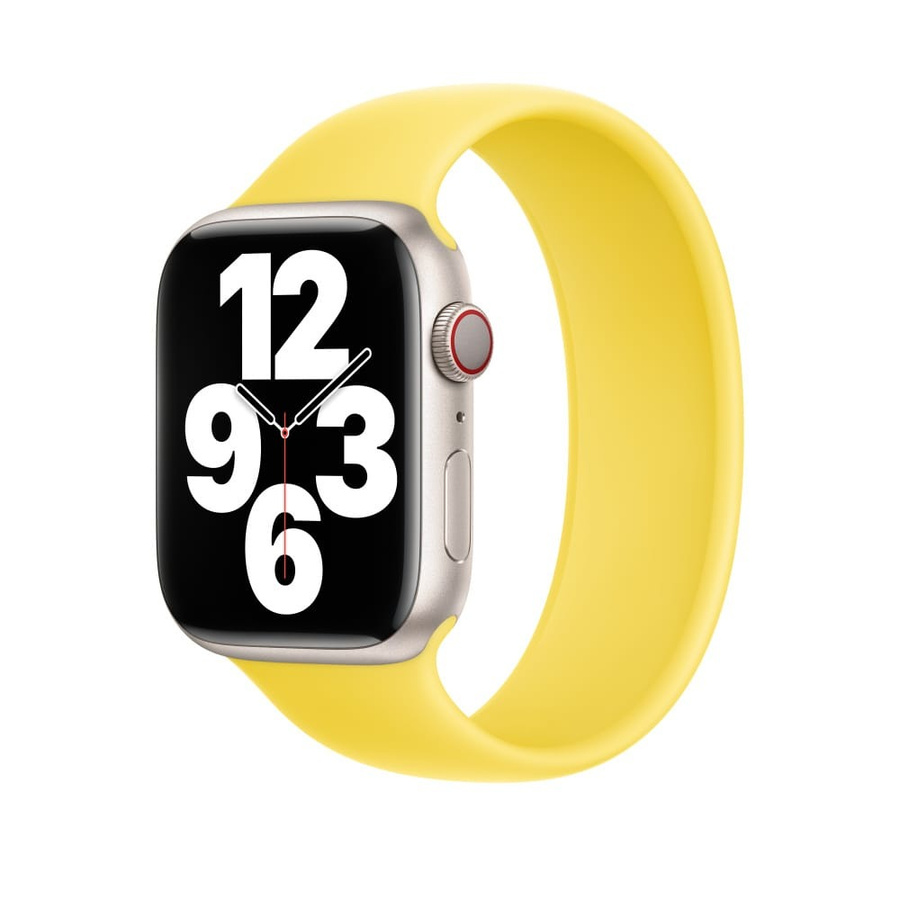 APPLE silikona Solo siksniņa Apple Watch MQW73ZM/A 44MM/45MM/46MM/49MM SIZE 8 CANARY YELLOW oriģinālā plomba