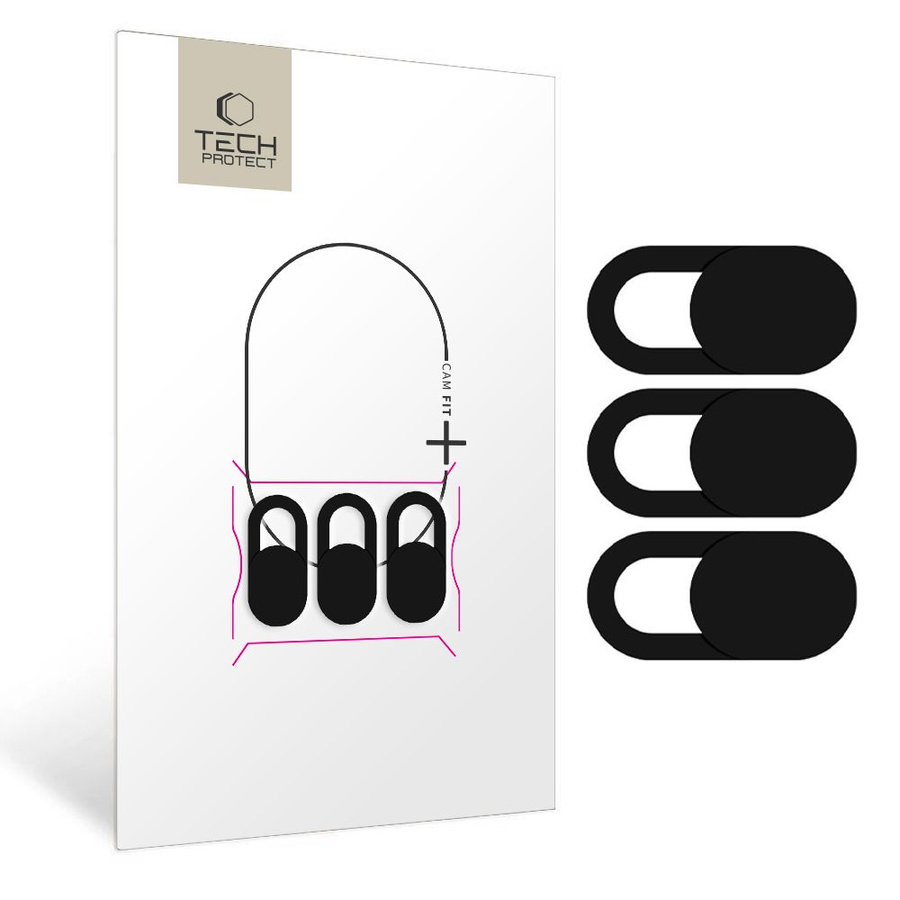 KAMERAS AIZVARS TECH-PROTECT CAM FIT+ 3 GAB. PORTATĪVĀ DATORA KAMERAS VĀCIŅŠ MELNS