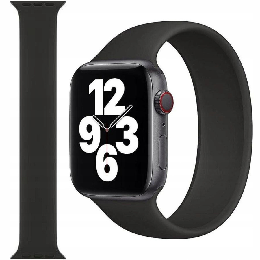 APPLE SIKSNIŅA APPLE WATCH SOLO LOOP 38/39/41/42MM IZMĒRS 4 MELNS ORIĢINĀLĀ PLOMBA