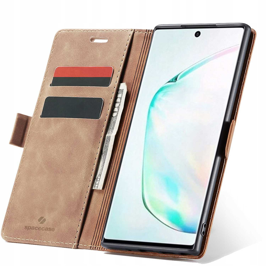 Spacecase maka maciņš Galaxy Note 10+ gaiši brūns