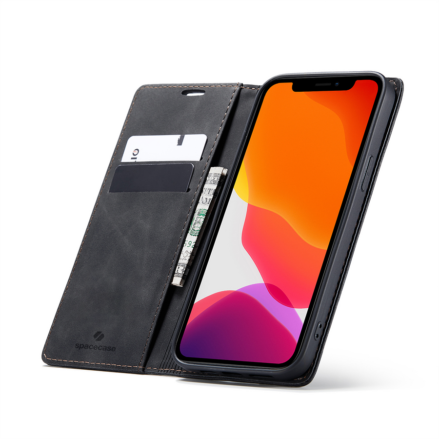 Spacecase maka maciņš iPhone 12 Pro Max melns