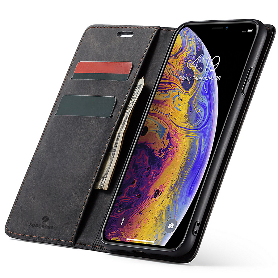 Spacecase maka maciņš iPhone X/Xs melns