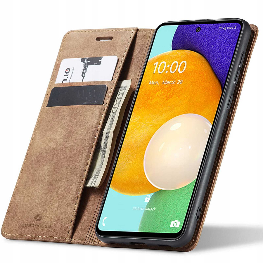 Spacecase maka maciņš Galaxy A53 gaiši brūns