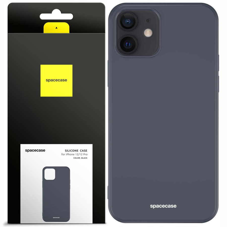 Spacecase silikona maciņš iPhone 12/12 Pro melns