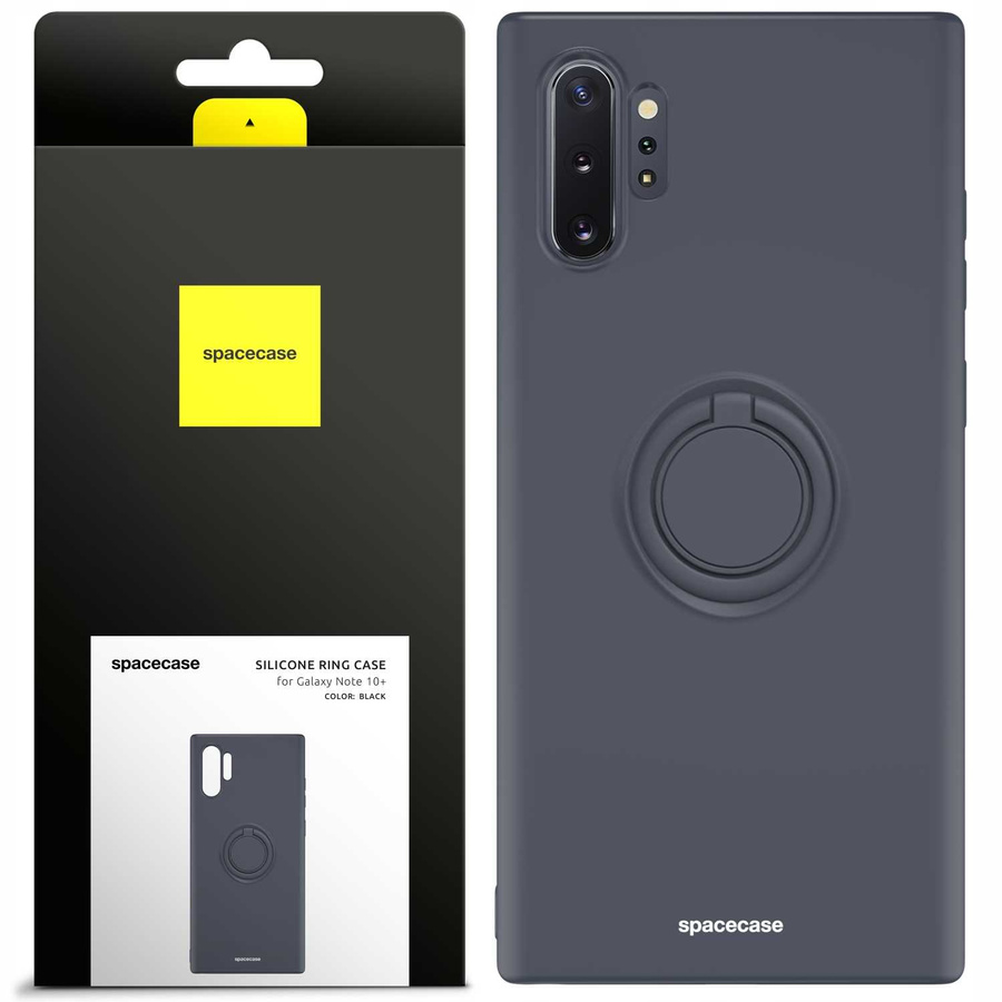 Spacecase Silikona maciņš ar gredzenu Galaxy Note 10+ melns