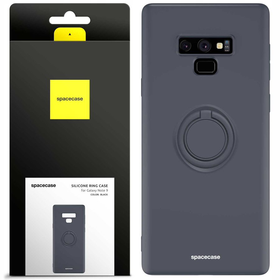 Spacecase Silikona maciņš ar gredzenu Galaxy Note 9 melns