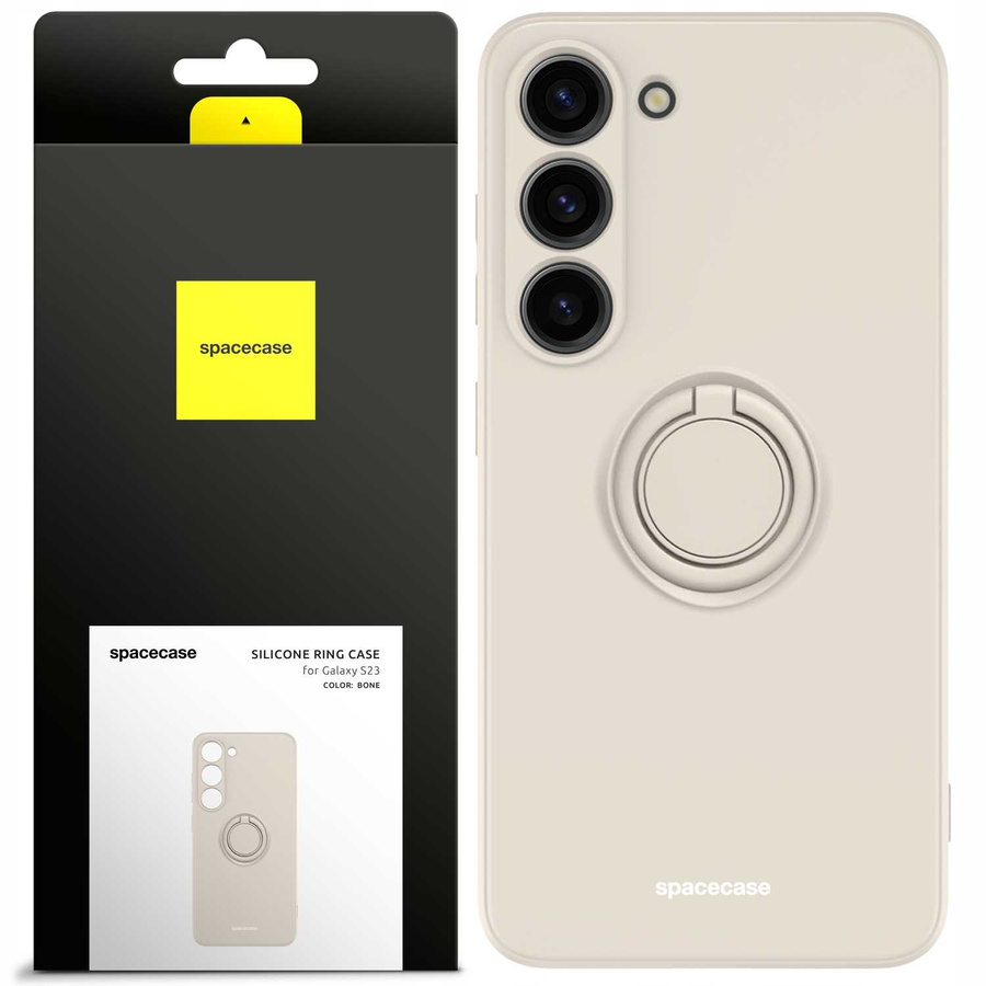 Spacecase Silikona maciņš ar gredzenu Galaxy S23 kaula krāsas
