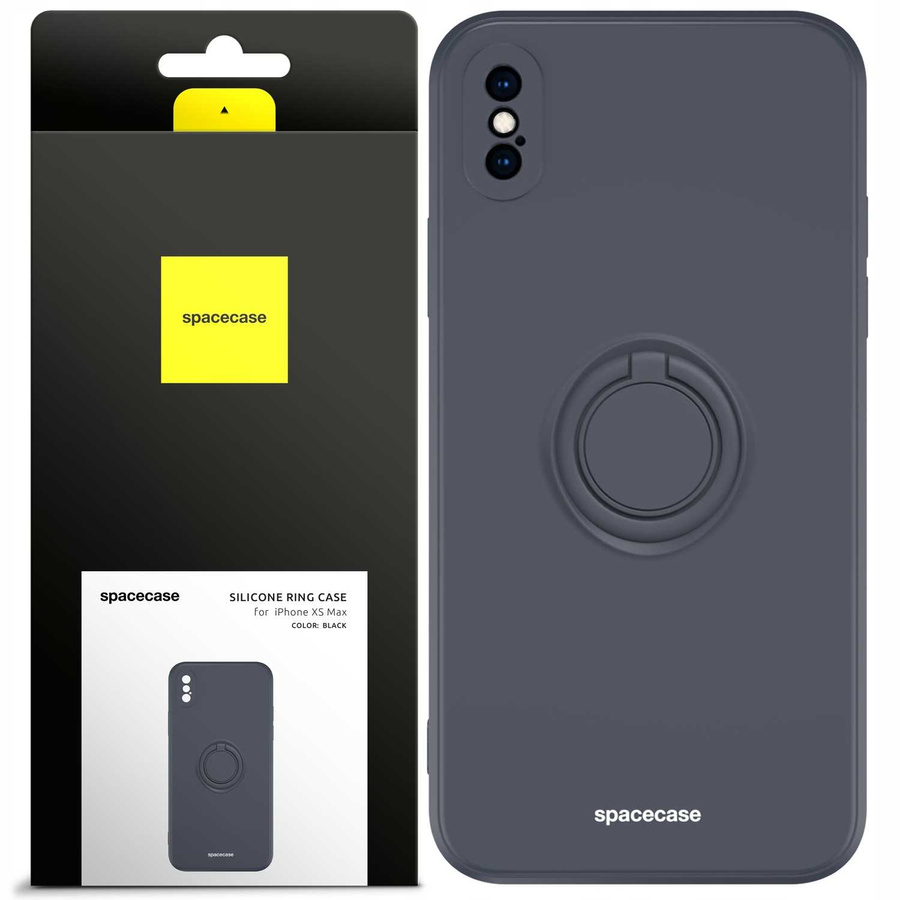 Spacecase Silikona maciņš ar gredzenu iPhone XS Max melns