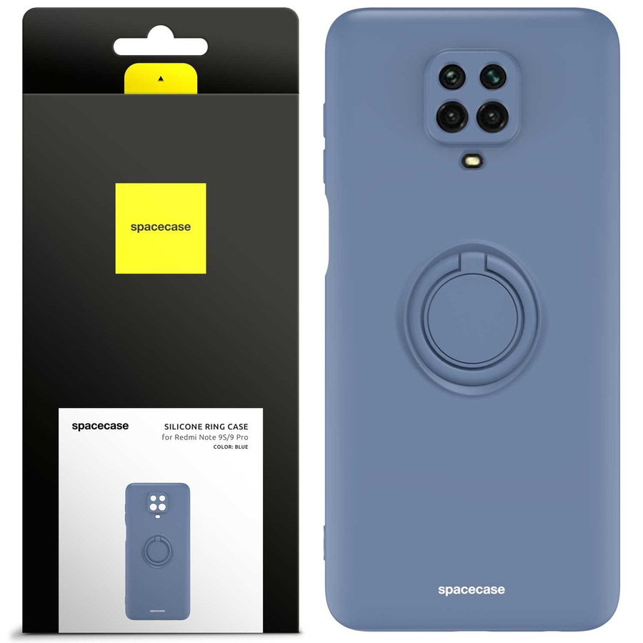 Spacecase Silikona maciņš ar gredzenu Redmi Note 9S/9 Pro zils