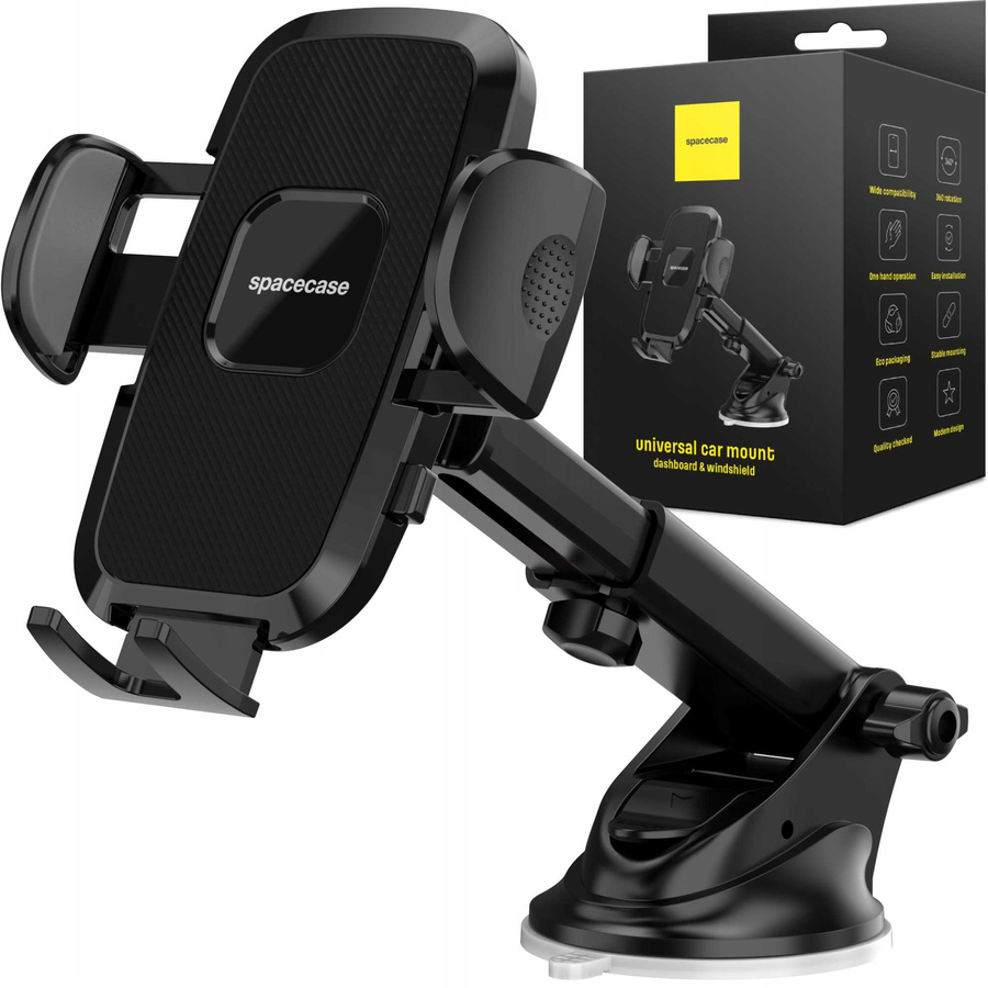 Spacecase Auto turētājs SC17 Universal Dash/Windshield melns