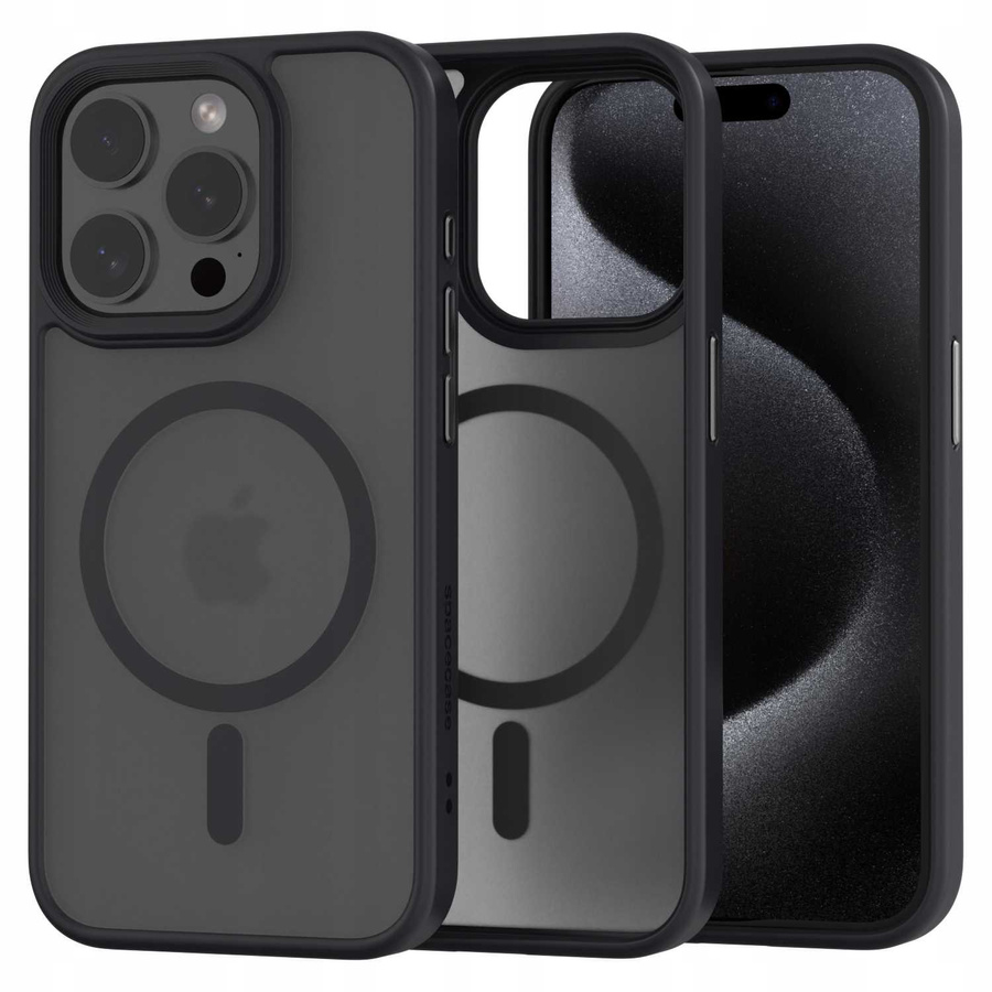 Spacecase Hibrīds magnētiskais maciņš iPhone 15 Pro melns