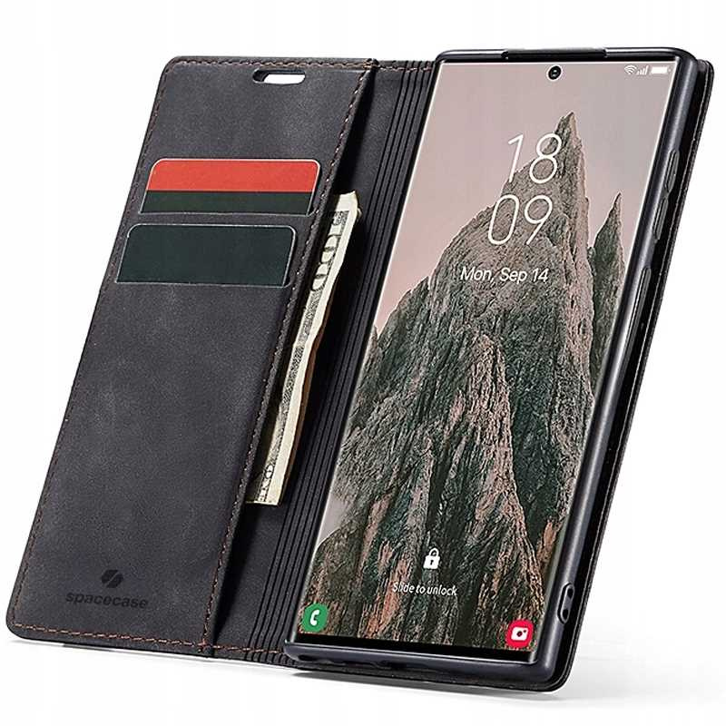 Spacecase Maciņš Wallet Galaxy S24 Ultra melns