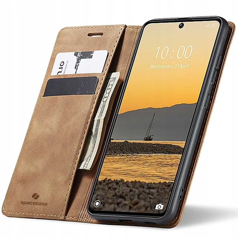 Spacecase Maciņš Wallet Poco X6 / RM Note 13 Pro 5G gaiši brūns