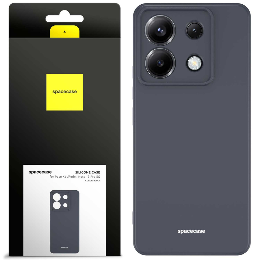Spacecase Maciņš Silicone Case Poco X6 / RM Note 13 Pro 5G melns