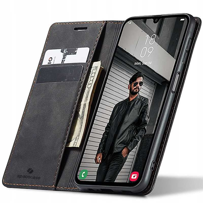 Spacecase Maciņš Wallet Galaxy A55 5G melns