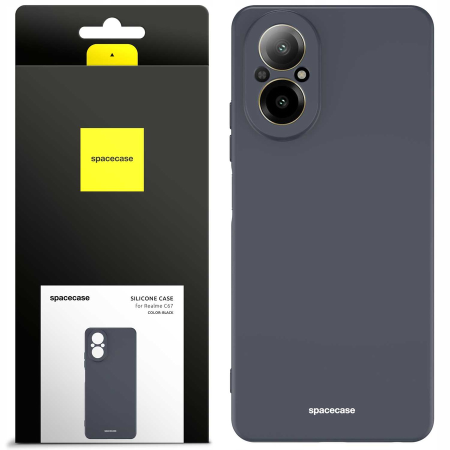 Spacecase Maciņš Silicone Case Realme C67 melns