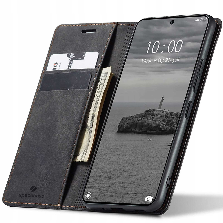 Spacecase Maciņš Wallet Poco F6 Pro melns
