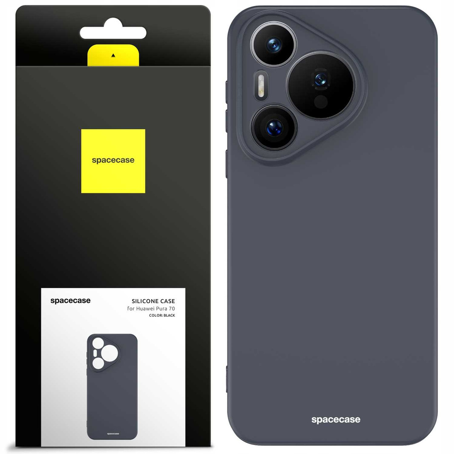 Spacecase Maciņš Silicone Case Huawei Pura 70 melns