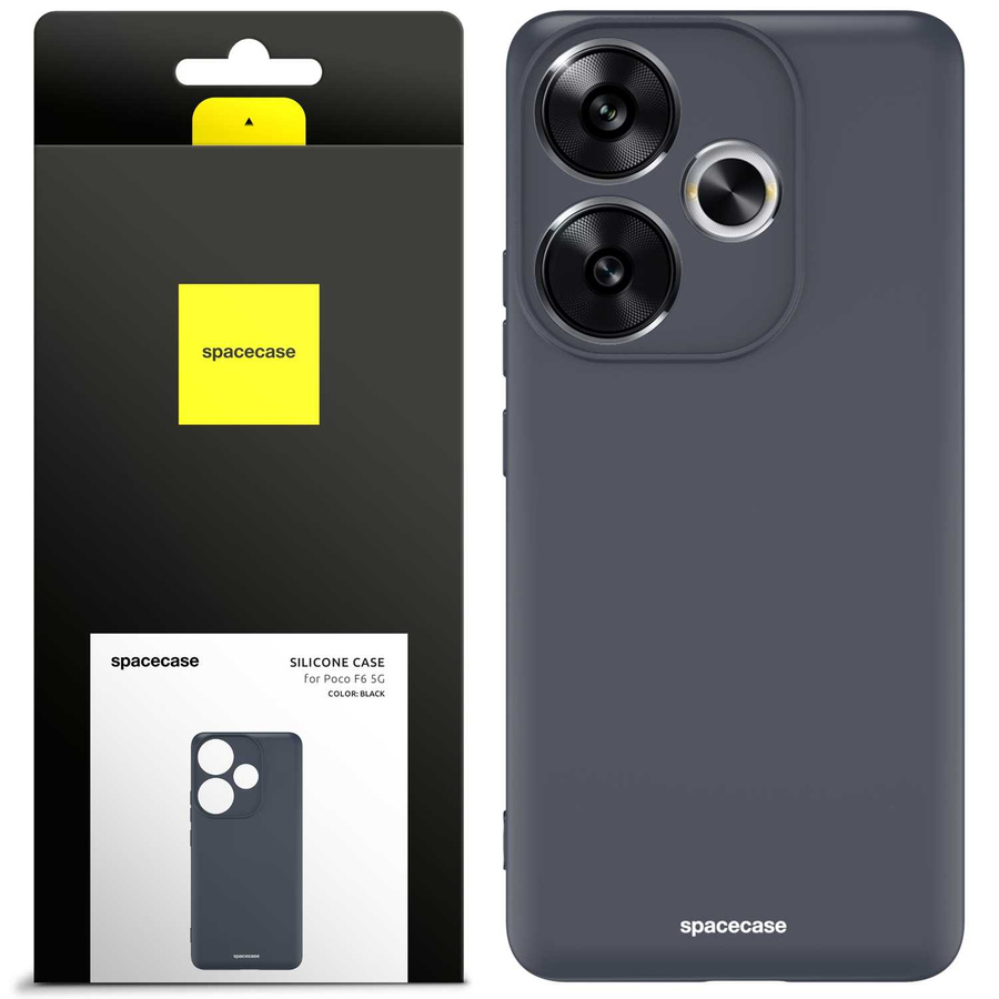 Spacecase Maciņš Silicone Case Poco F6 5G melns