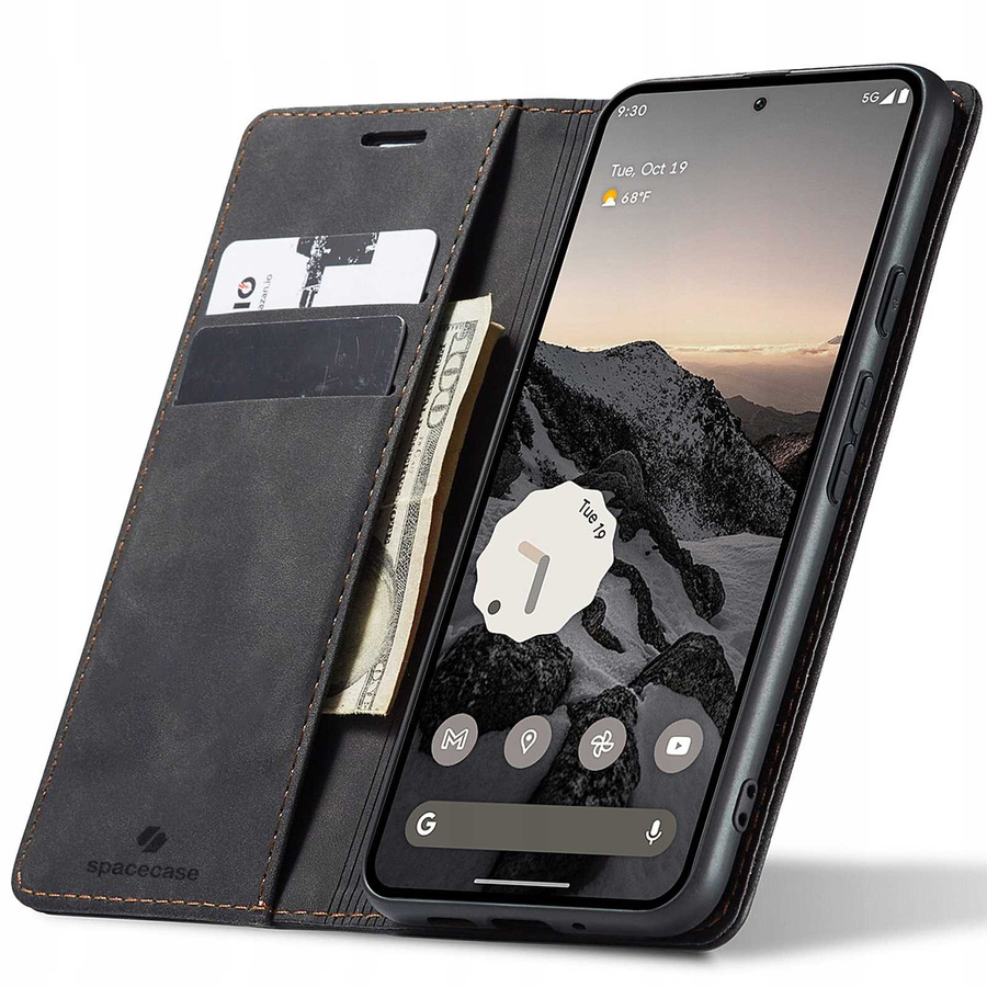 Spacecase Maciņš Wallet Google Pixel 9/9 Pro melns