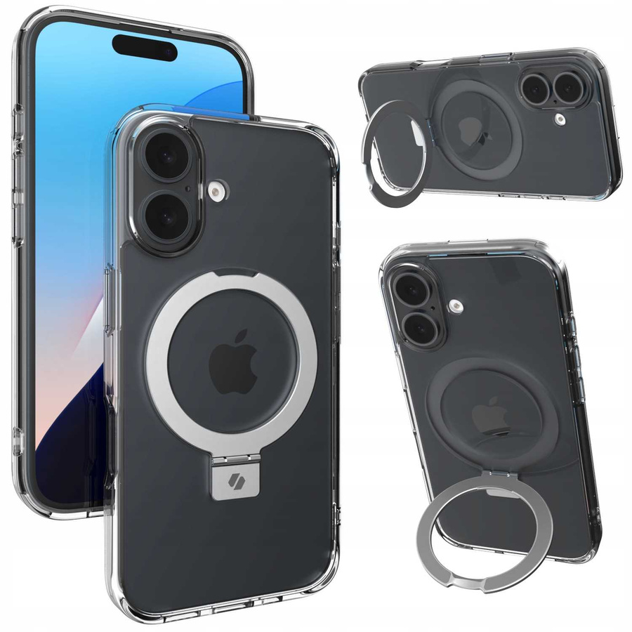 Spacecase Maciņš Ring Pro Mag iPhone 16 caurspīdīgs