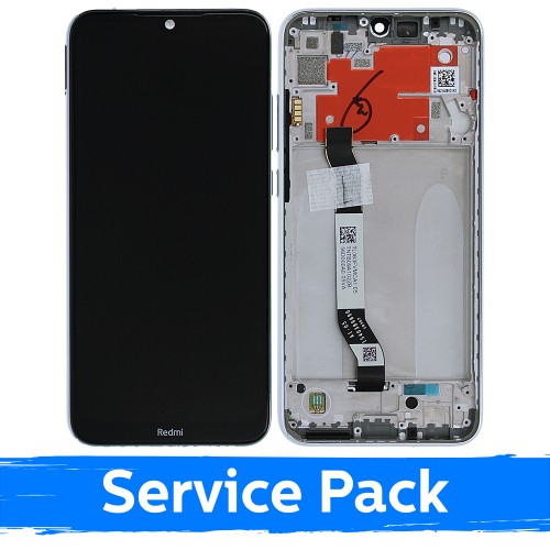 LCD Displejs Saderīgs ar Xiaomi Redmi Note 8T Ar Frame / Moonlight Balts / (Service Pack)