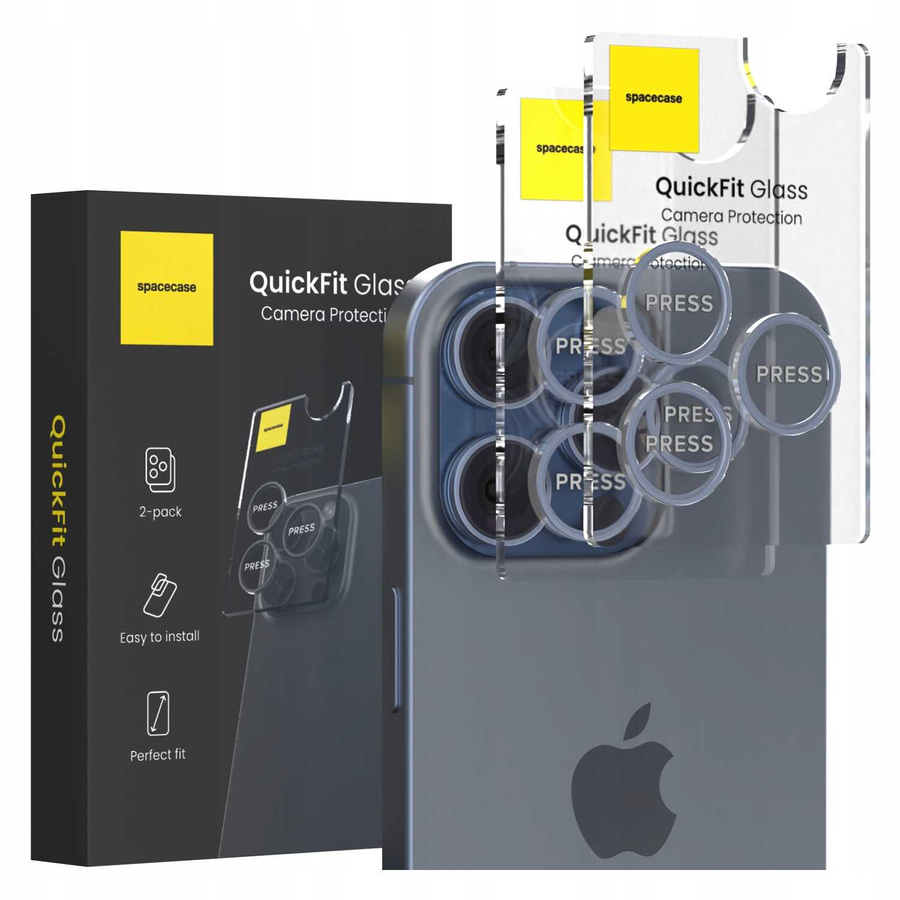 Spacecase Kameras stikls QuickFit Camera iPhone 15 Pro/15 Pro Max tumši zils