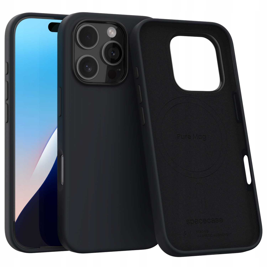 Spacecase Maciņš Pure Mag iPhone 16 Pro melns