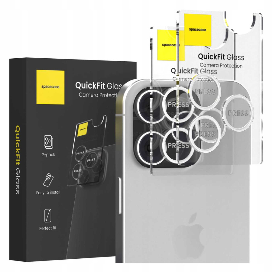 Spacecase Kameras stikls QuickFit Camera iPhone 16 Pro/16 Pro Max balts titāns
