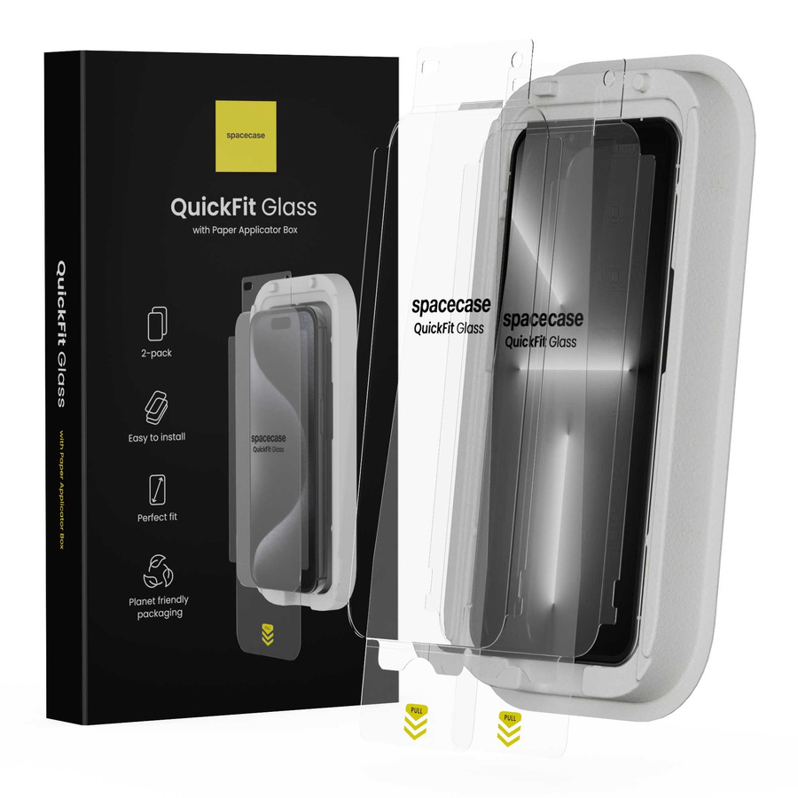 Spacecase Rūdīts stikls QuickFit Glass iPhone 13 Pro Max/14 Plus