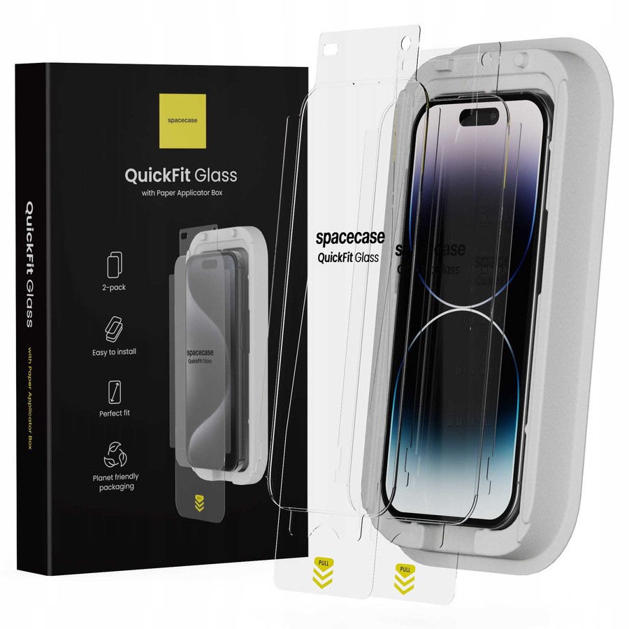 Spacecase Rūdīts stikls QuickFit Glass iPhone 14 Pro