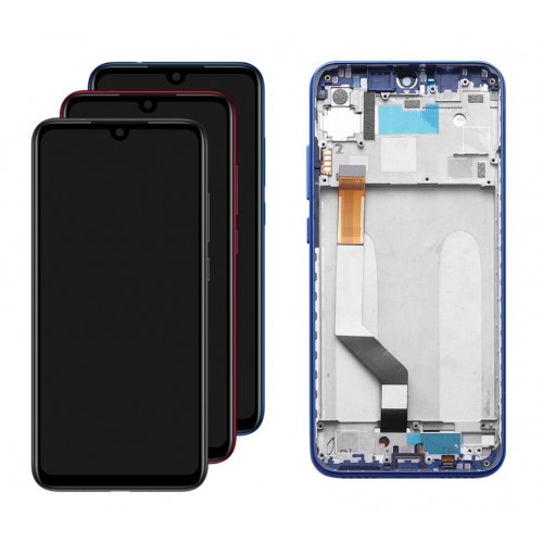 LCD Displejs Saderīgs ar Xiaomi Redmi 7 Ar Zils Frame HQ
