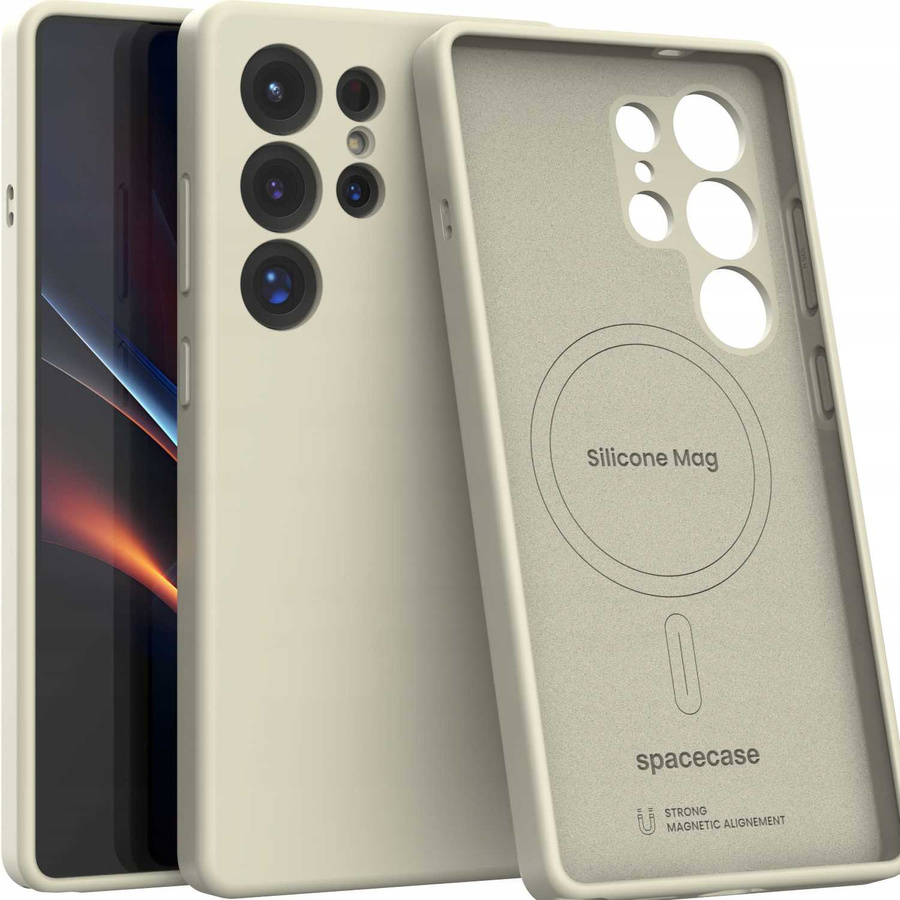 Spacecase Silikona Mag maciņš Galaxy S25 Ultra bēšs