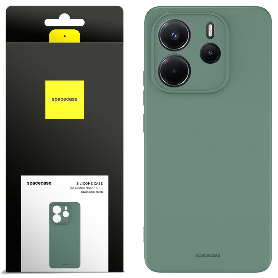 Spacecase Silikona maciņš 3.0 Redmi Note 14 4G tumši zaļš