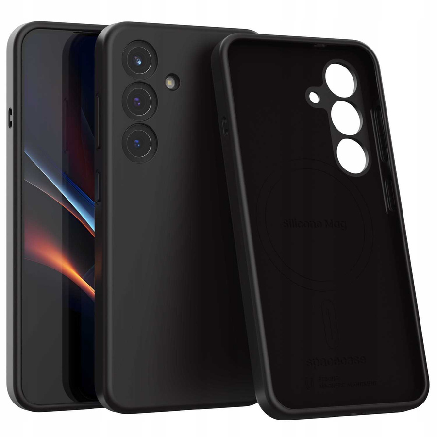 Spacecase Silikona Mag maciņš Galaxy S25 melns