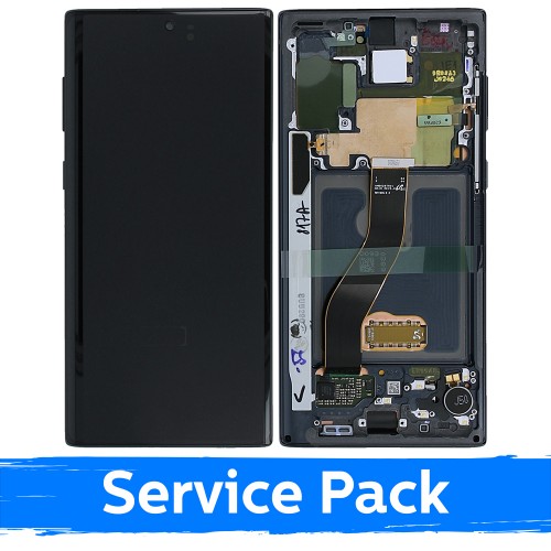 LCD Displejs Saderīgs ar Samsung N970 Note 10 Ar Frame / Aura Melns / (Service Pack)