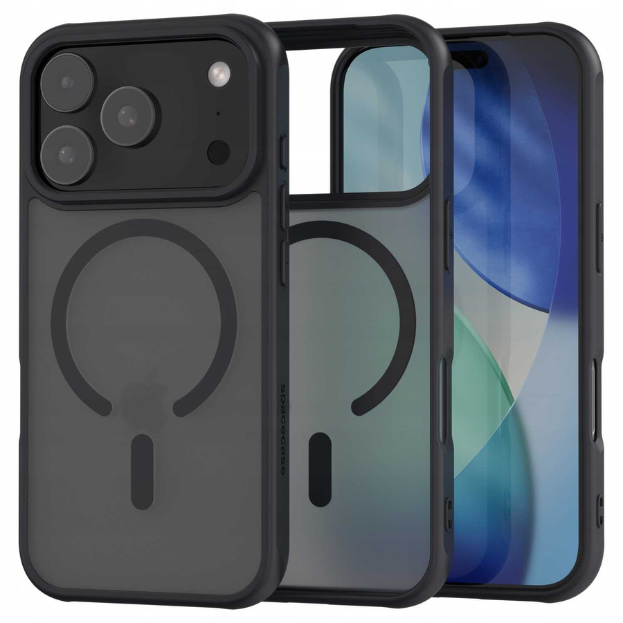 Spacecase Hybrid Mag maciņš iPhone 17 Pro Max melns