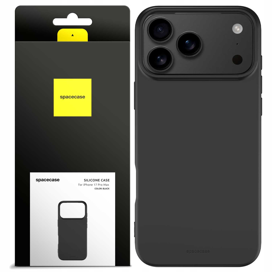 Spacecase Silikona maciņš 3.0 iPhone 17 Pro Max melns