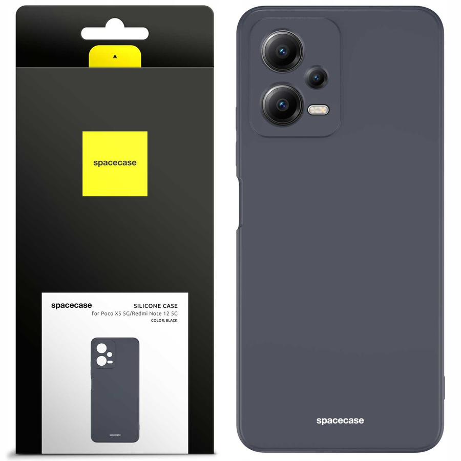 Spacecase Silikona maciņš Poco X5 5G/Redmi Note 12 5G melns
