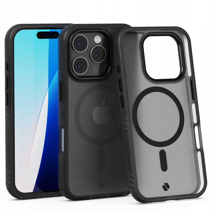 Spacecase Hybrid Fusion Mag maciņš iPhone 16 Pro melns