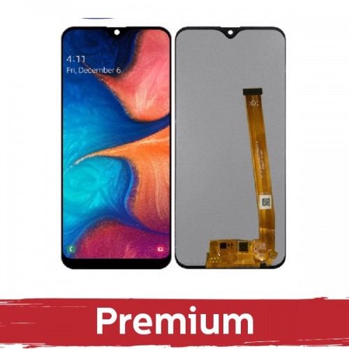 LCD Displejs Saderīgs ar Samsung A207 A20s Melns OEM