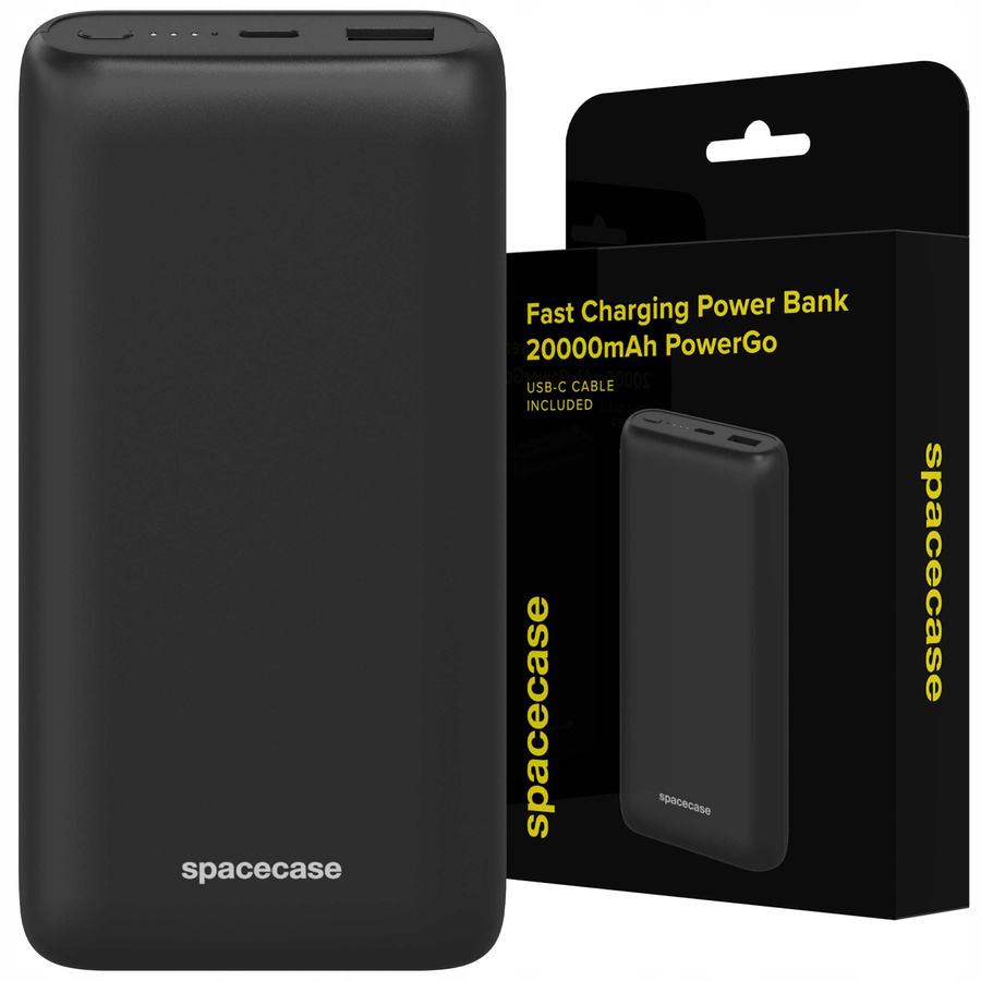 Spacecase Portatīvais lādētājs 20000mAh PowerGo PD20W PB03-B melns