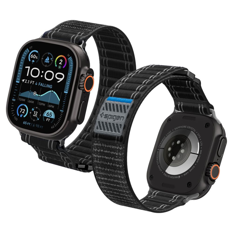 SPIGEN WBF0 siksniņa APPLE WATCH 8 / 9 / 10 / 11 / SE / ULTRA (44 / 45 / 46 / 49 MM) melns