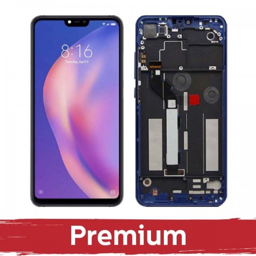 LCD Displejs Saderīgs ar Xiaomi Mi 8 Lite Melns ar Frame OEM