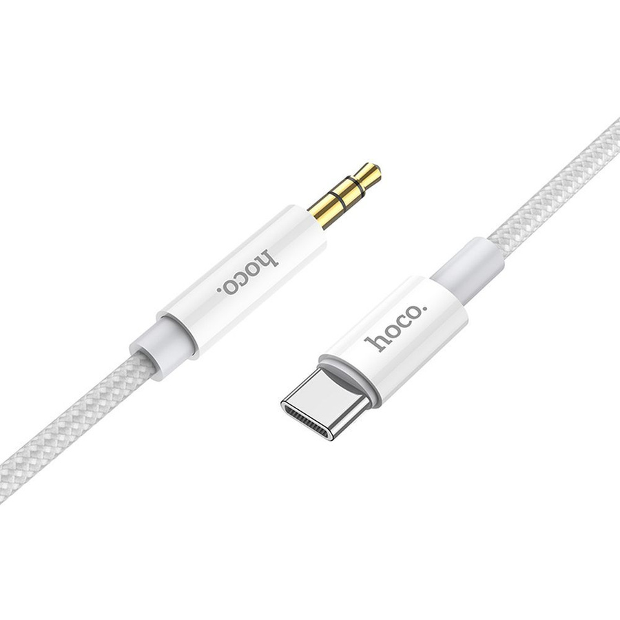 Kabelis AUX Jack 3,5 mm uz USB C Hoco 1 m UPA19 sudrabs