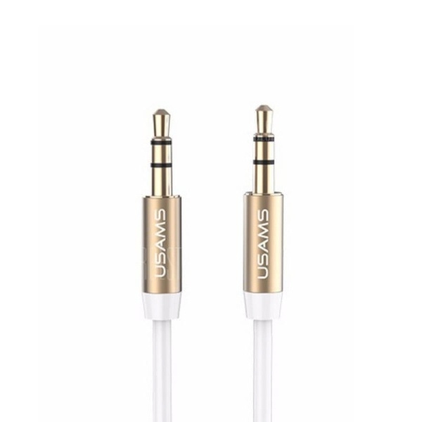USAMS audio adapteris jack 3,5mm - 3,5mm 1m balts YP102 (YP-01)